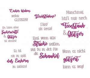 Stickserie - Crazy Unicorn Sprüche